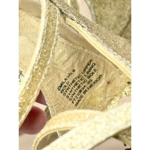 Zigi Soro Sandals Womens Size 6 Gold Open Toe Ankle Strap Dress Heels - Picture 8 of 9